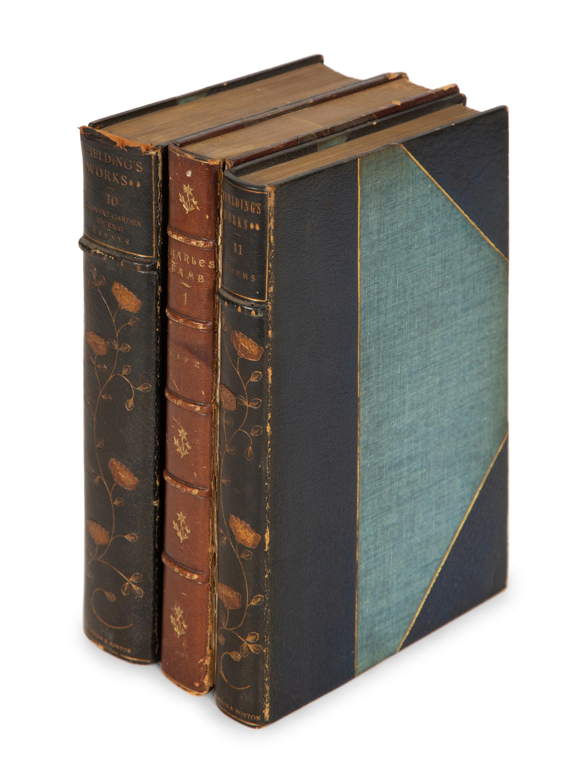 BINDINGS : The Works of Henry Fielding , Standard Library Edition, 11 Volumes and The Life and Works of Charles Lamb by Alfred Ainger, Library Edition 12 Volumes