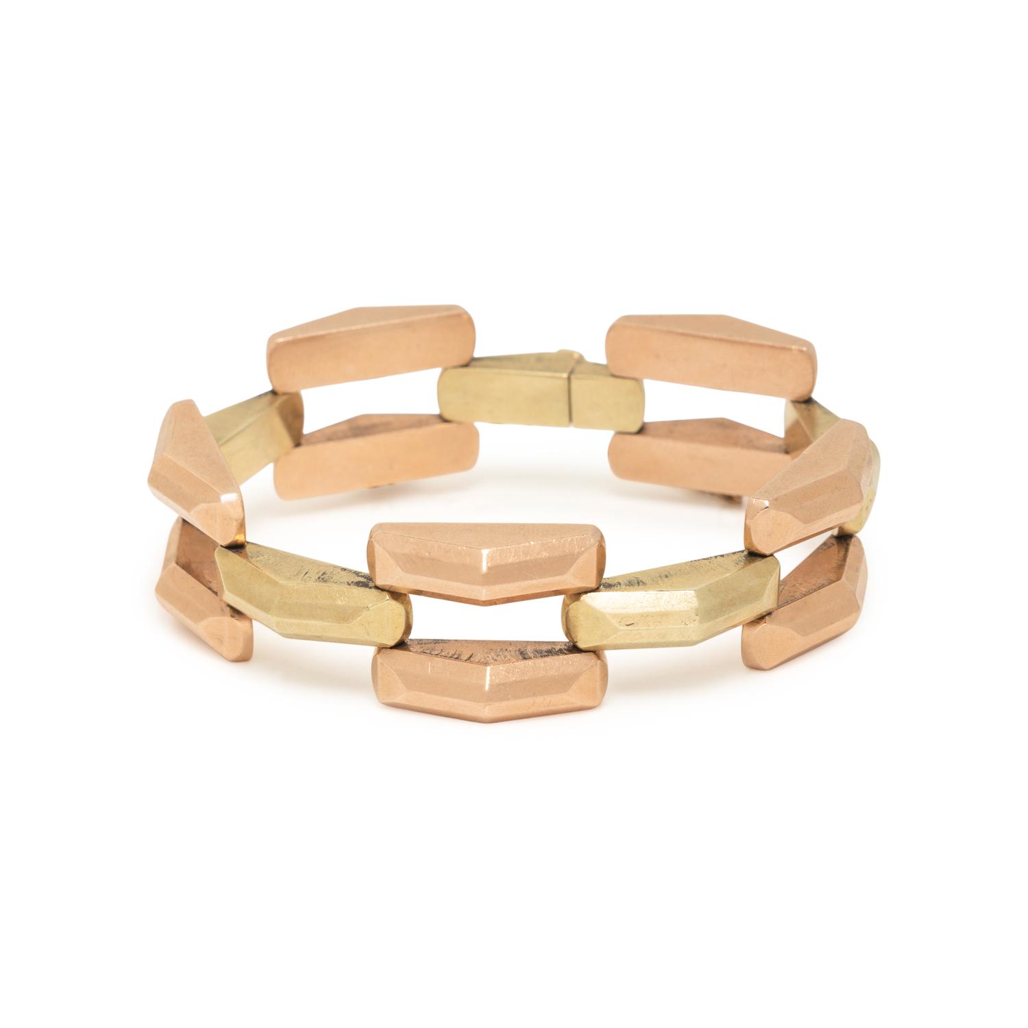 RETRO, BICOLOR GOLD BRACELET