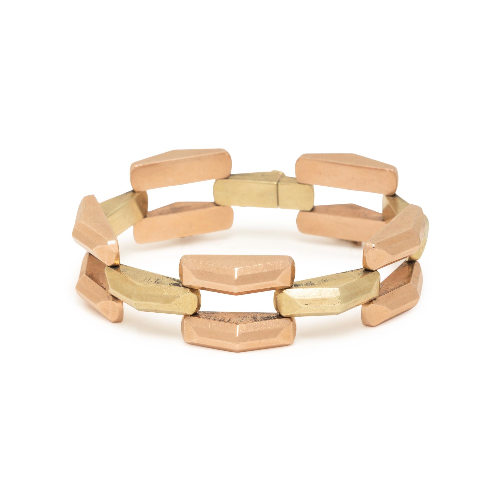 RETRO, BICOLOR GOLD BRACELET