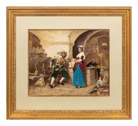 A Hand-Embellished Print after Tito Conti (Italian, 1843-1924)