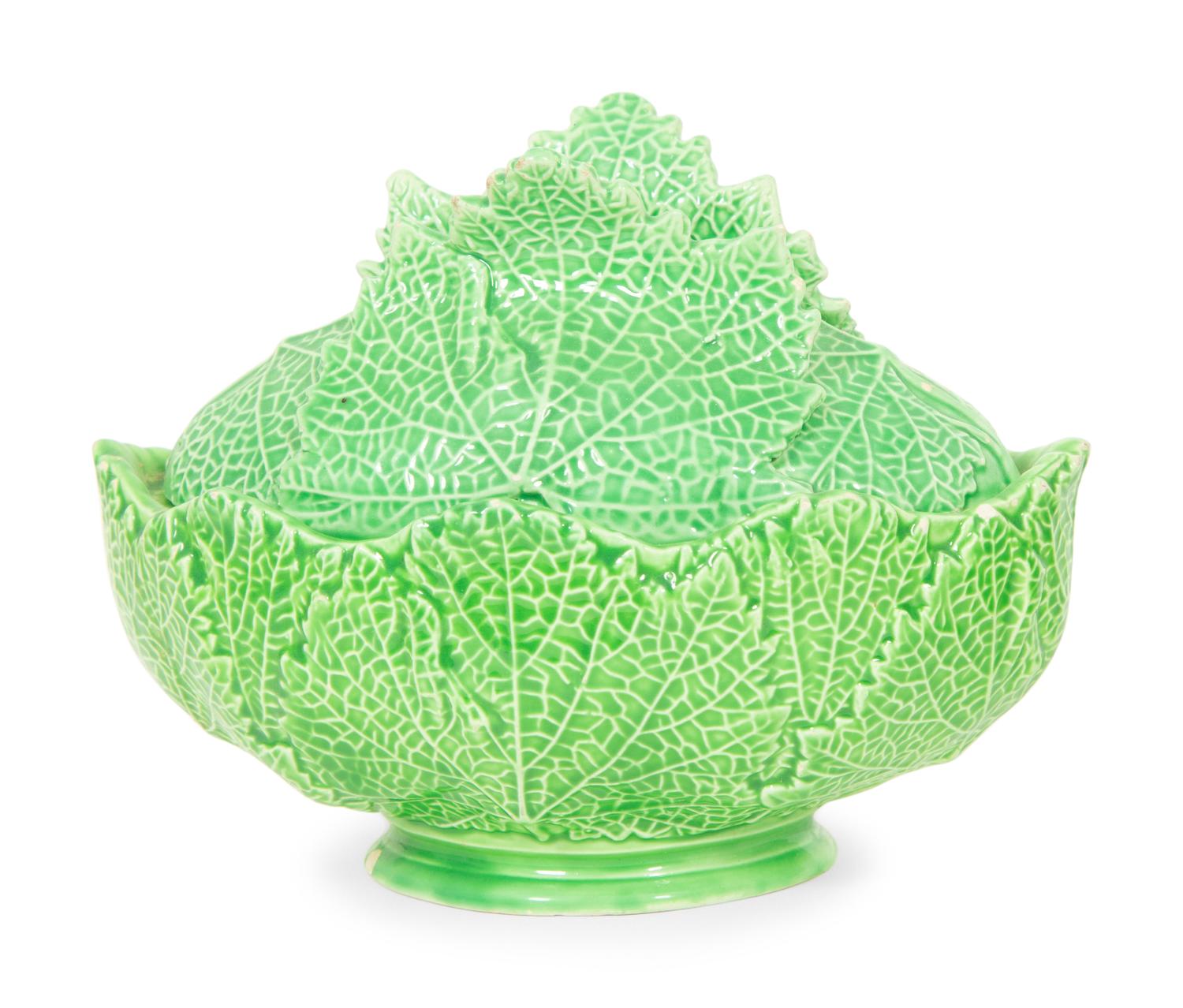 A Set of Five Italian Leaf-Form Oval Bowls and Covers
