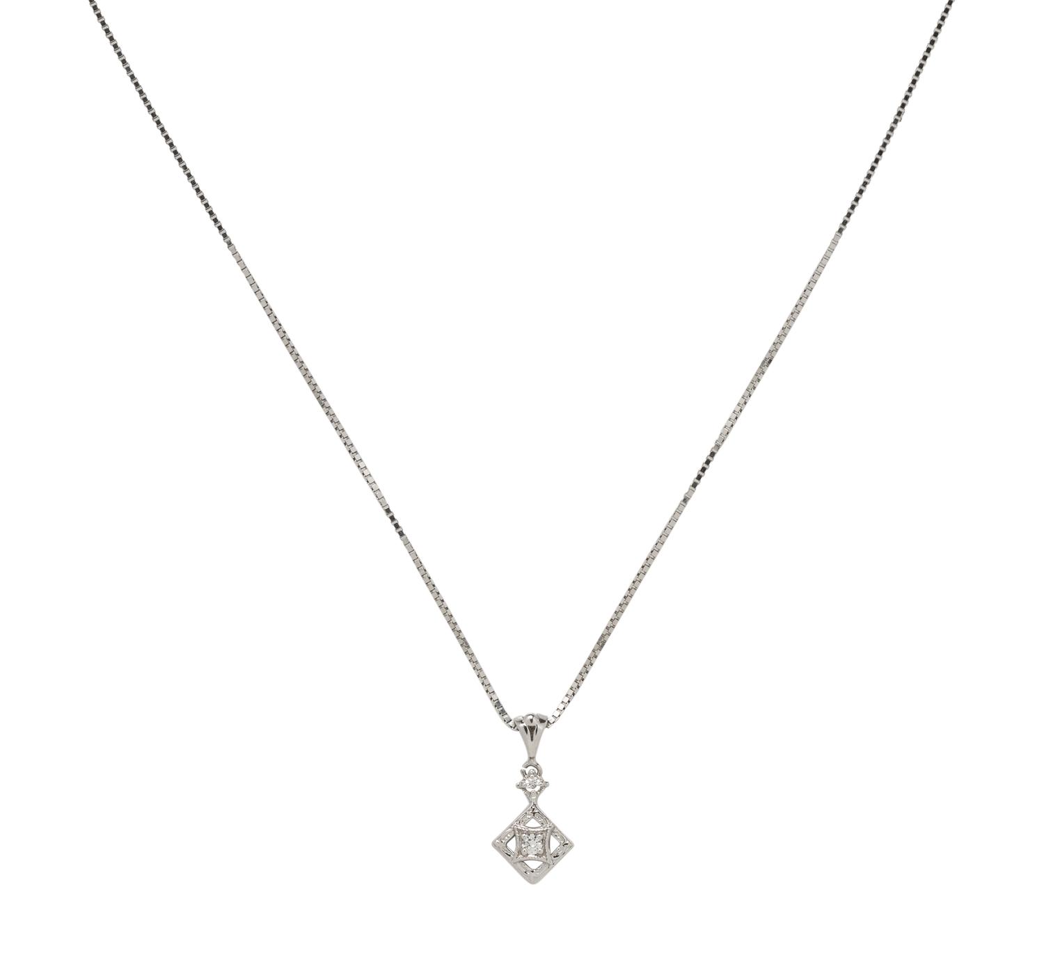 COLLECTION OF WHITE GOLD AND DIAMOND JEWELRY