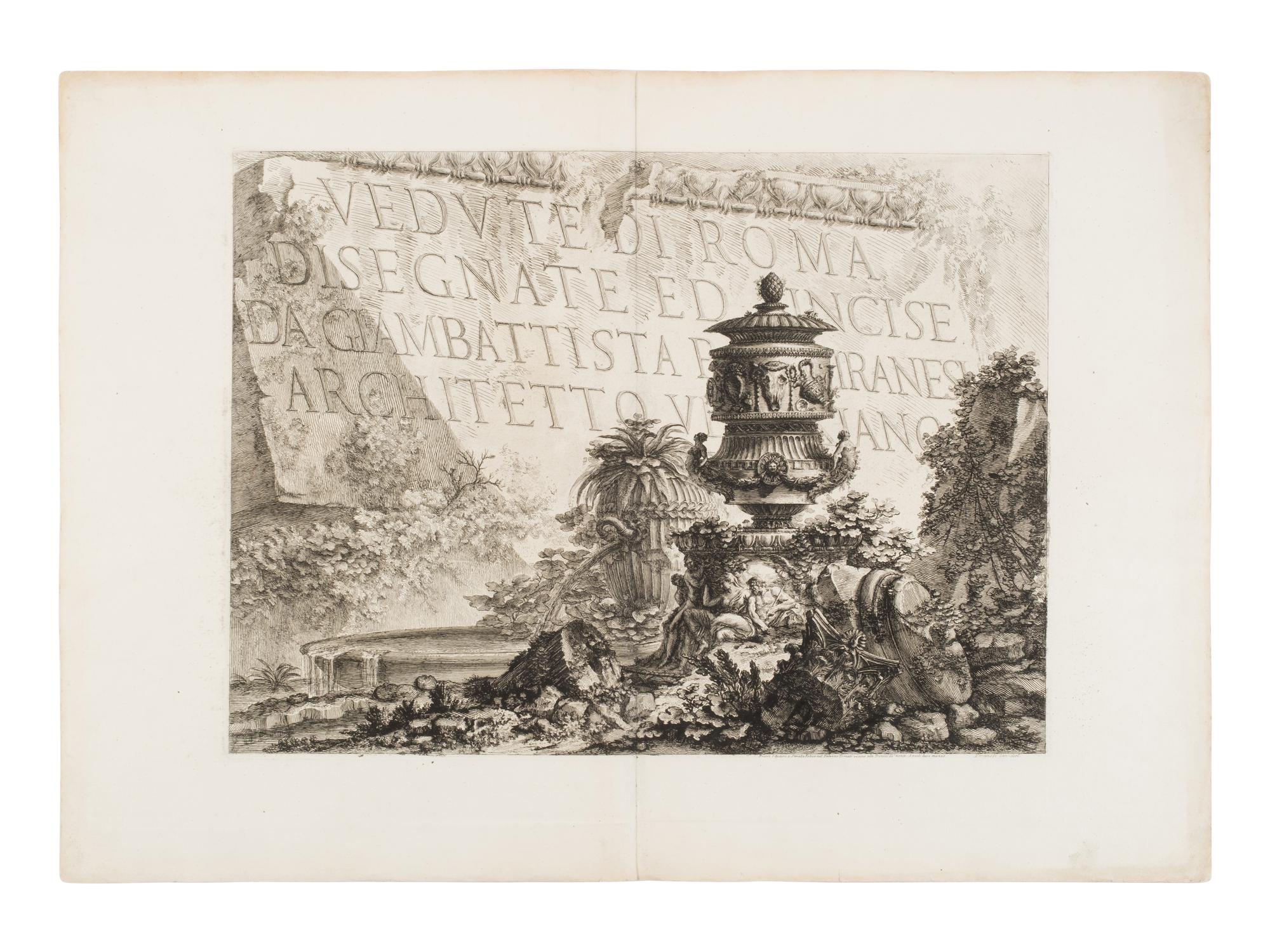 [Prints] Piranesi, Giovanni Battista. Group of 12 Etchings — 1) Veduta dell'atrio del portico