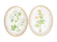 A Pair of Royal Copenhagen Flora Danica Porcelain Oval Platters