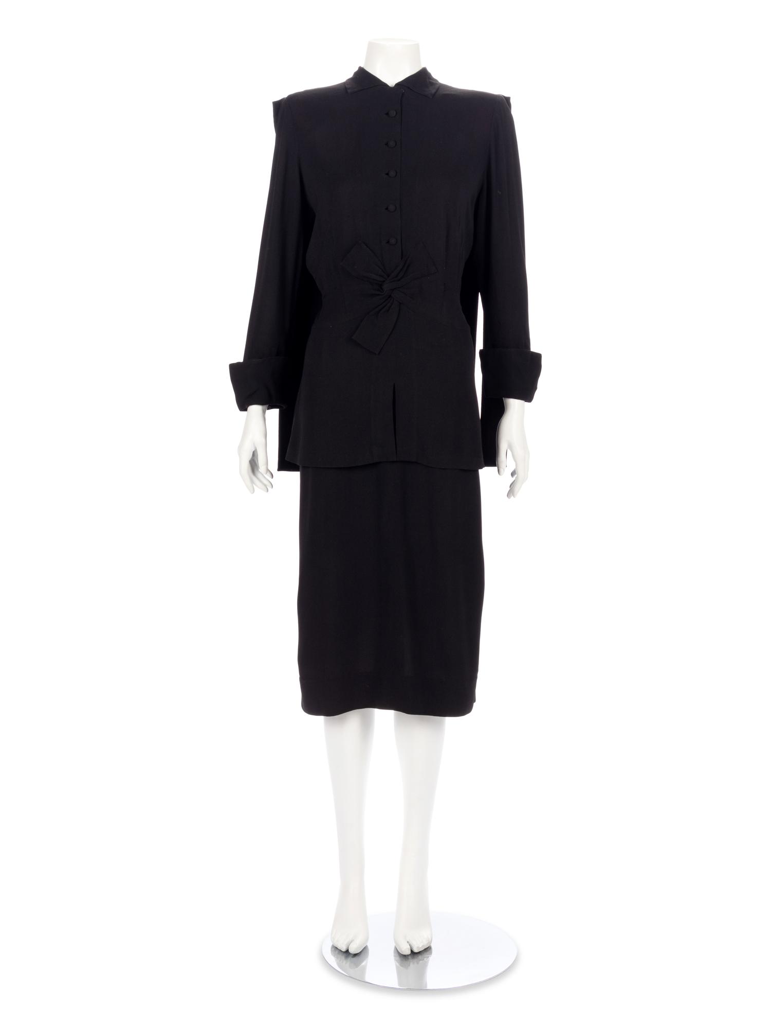Adrian Black Dress, 1940s