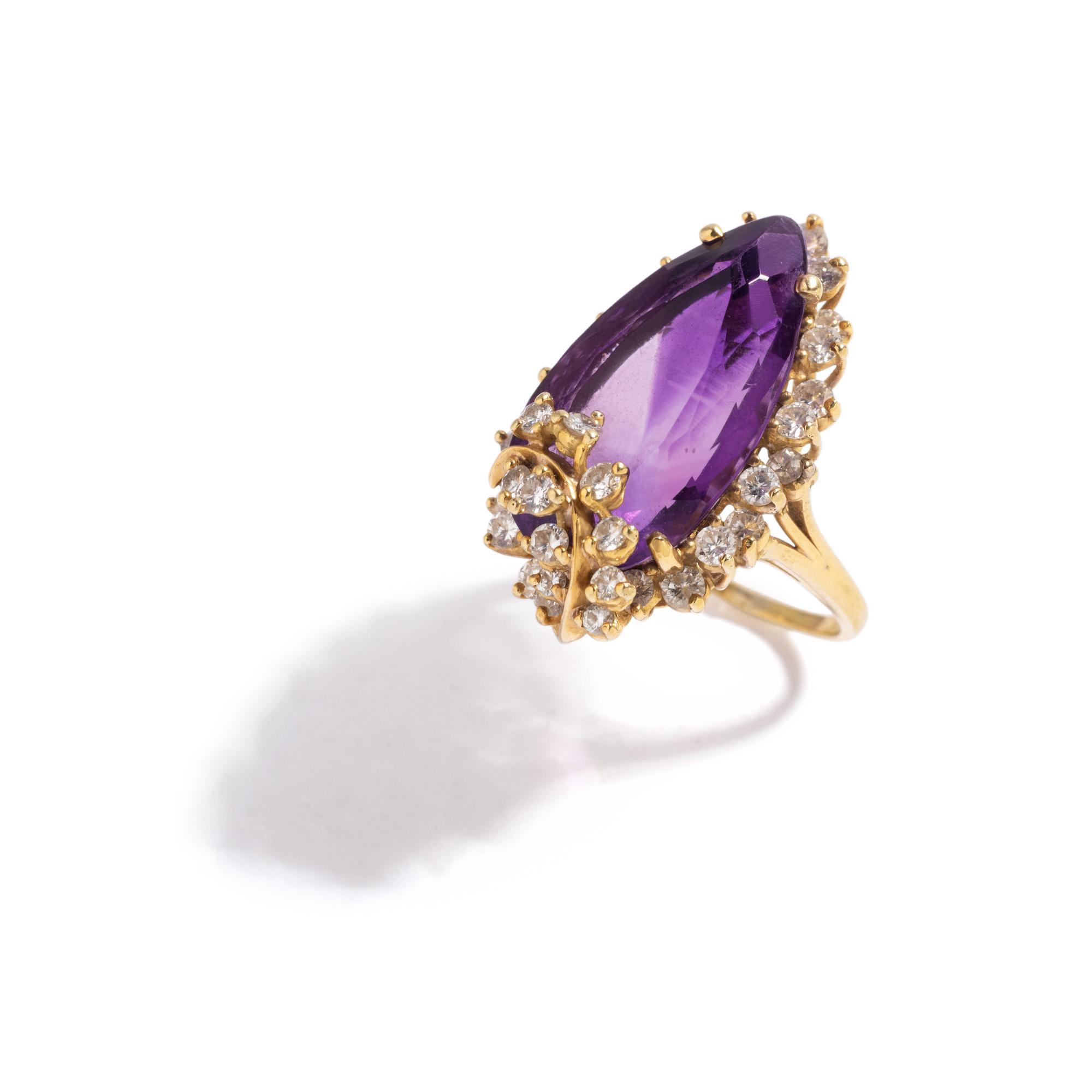 AMETHYST AND DIAMOND RING