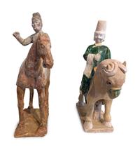 Two Chinese Sancai Pottery Figures