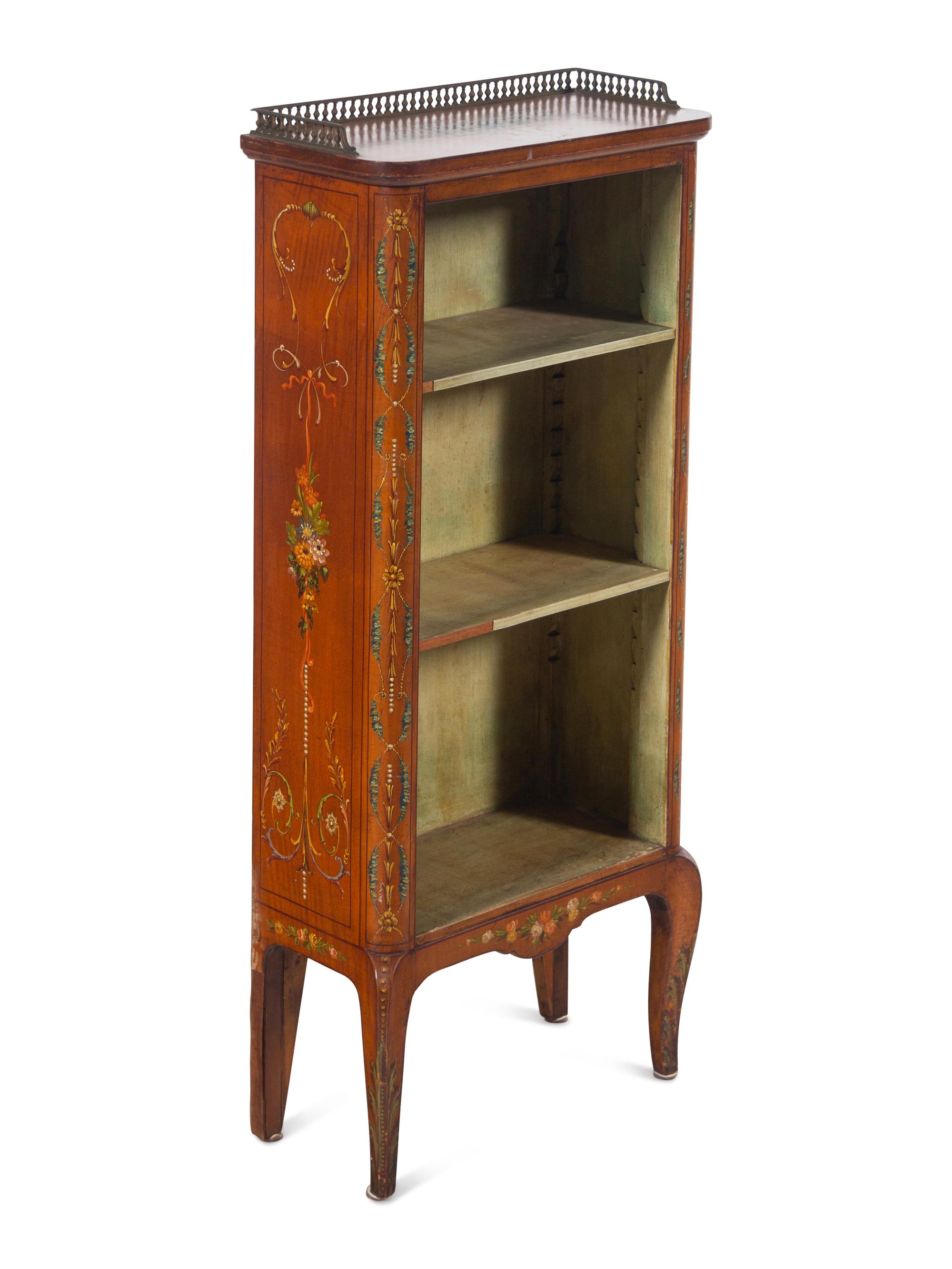 An Edwardian Painted Satinwood Bookcase