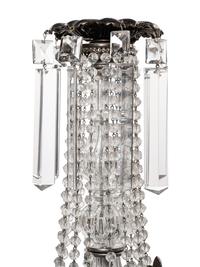 A Continental Bronze and Cut Glass Five-Light Chandelier
