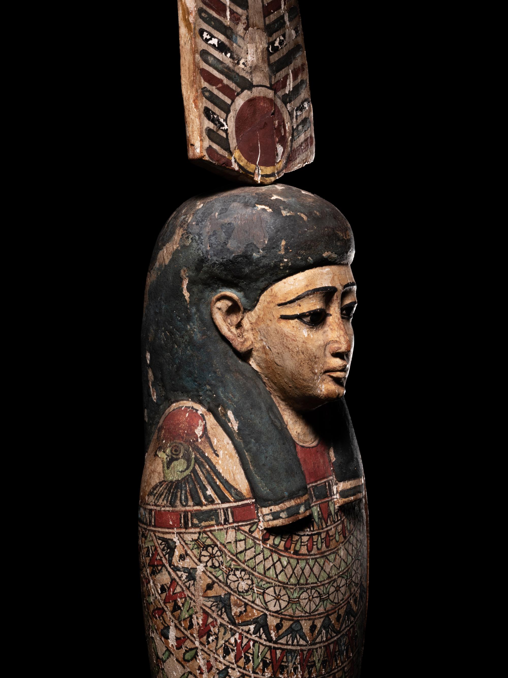 An Egyptian Painted Wood Ptah-Sokar-Osiris