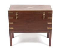 A George III Style Brass Banded Mahogany Campaign Chest Width 24 inches. — 19TH/20TH CENTURY