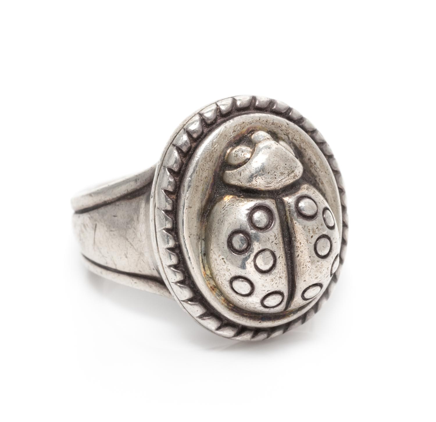 A Sterling Silver Lady Bug Motif Ring, Kieselstein-Cord, Circa 1996, 10.60 dwts.