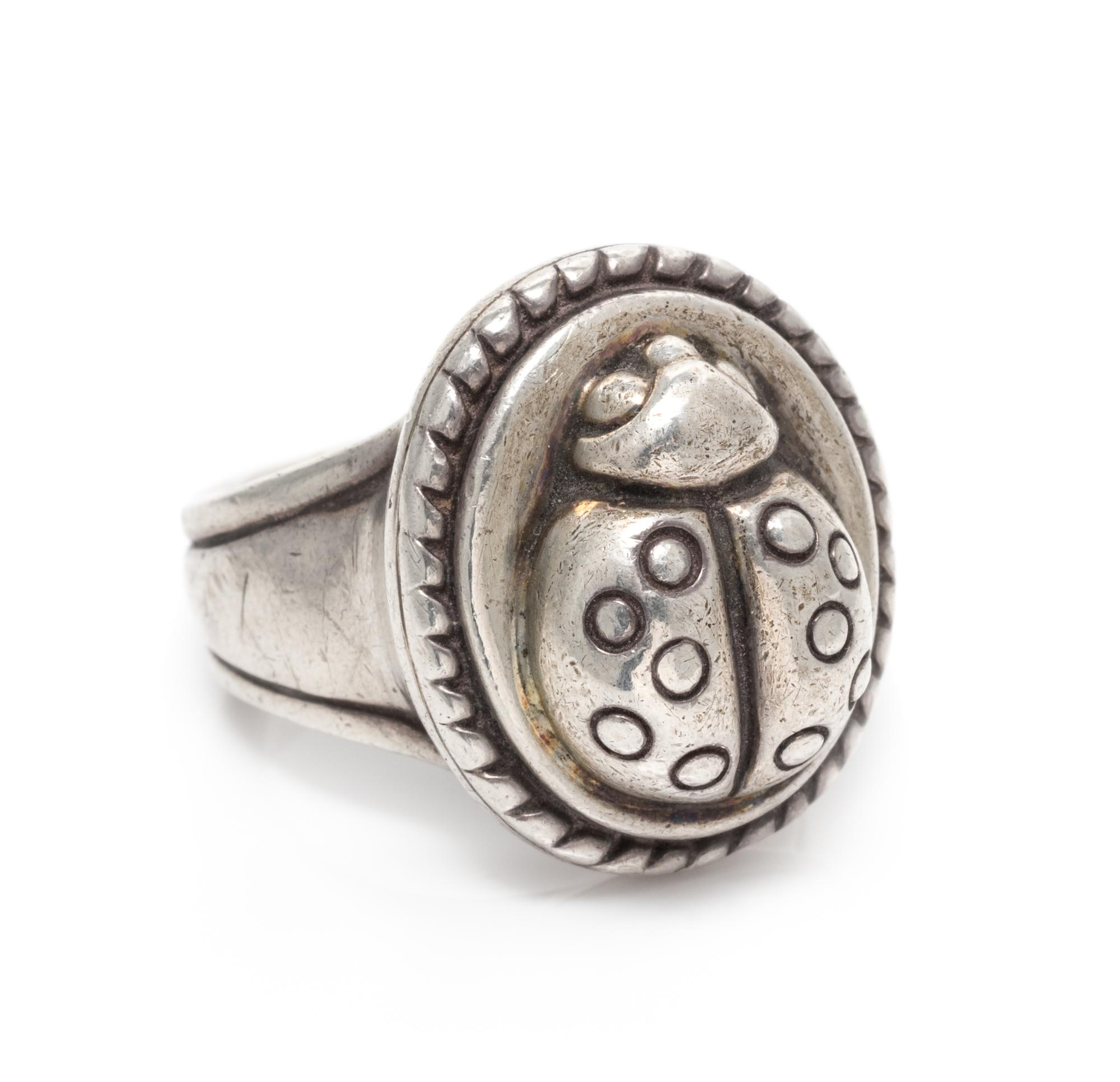 A Sterling Silver Lady Bug Motif Ring, Kieselstein-Cord, Circa 1996, 10.60 dwts.