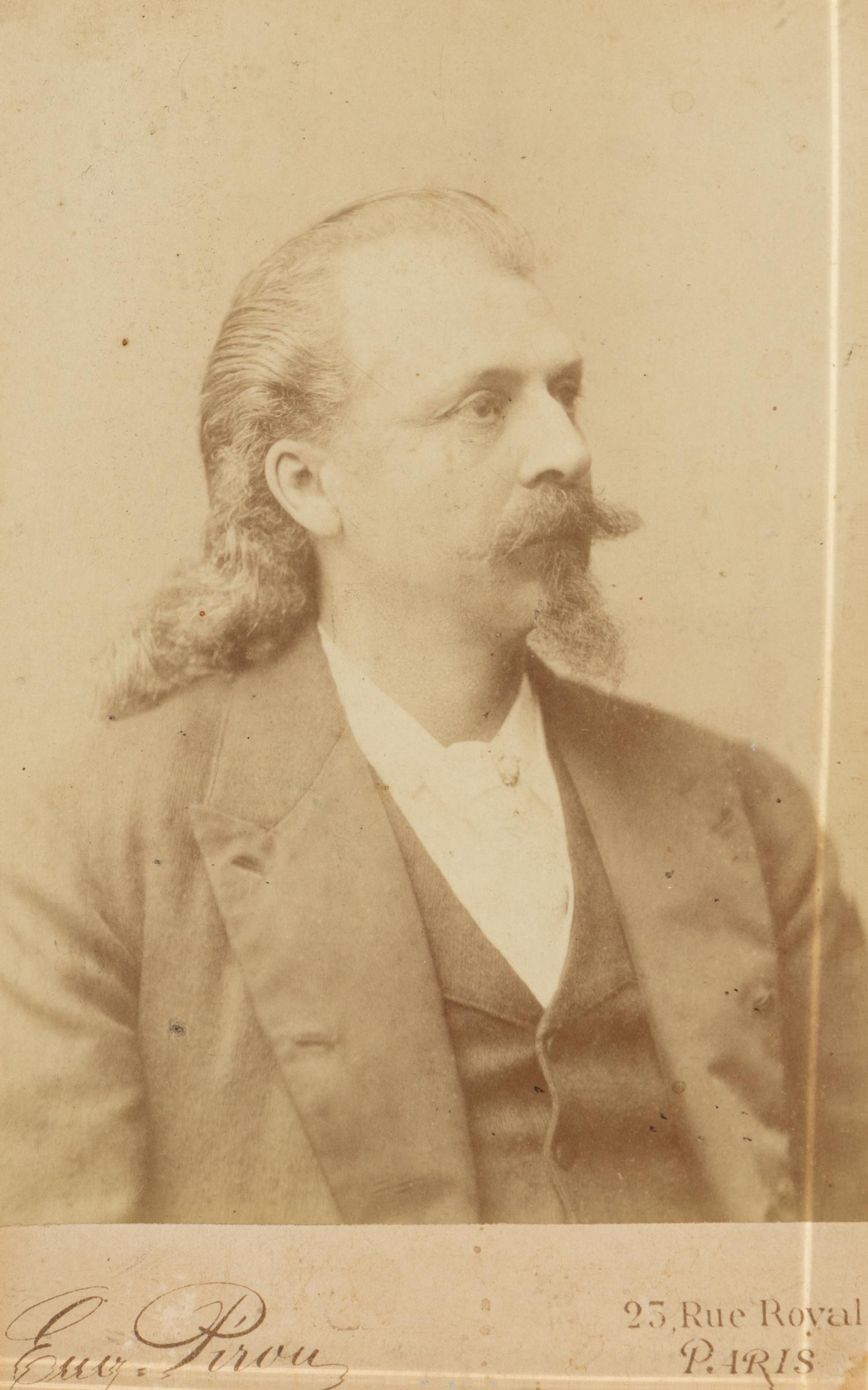 [Wild West Shows]. Cabinet card of William F. "Buffalo Bill" Cody. Paris: Eugene Piriou, ca 1889.
