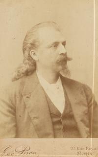 [Wild West Shows]. Cabinet card of William F. "Buffalo Bill" Cody. Paris: Eugene Piriou, ca 1889.