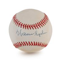 A Group of Four Milwaukee Braves Hall of Fame Signed Autograph Items Including Eddie Mathews and Warren Spahn (BAS Beckett Authentication Services Certified),