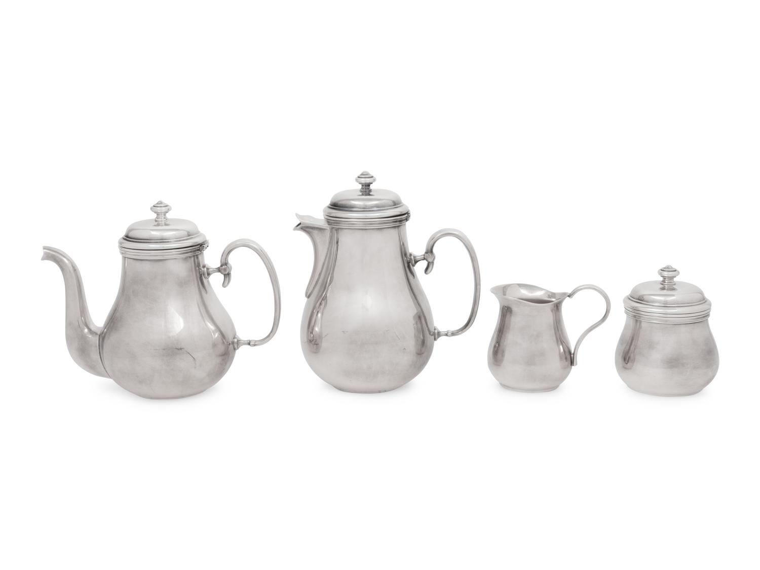 A Christofle Silver-Plate Five-Piece Tea and Coffee Service