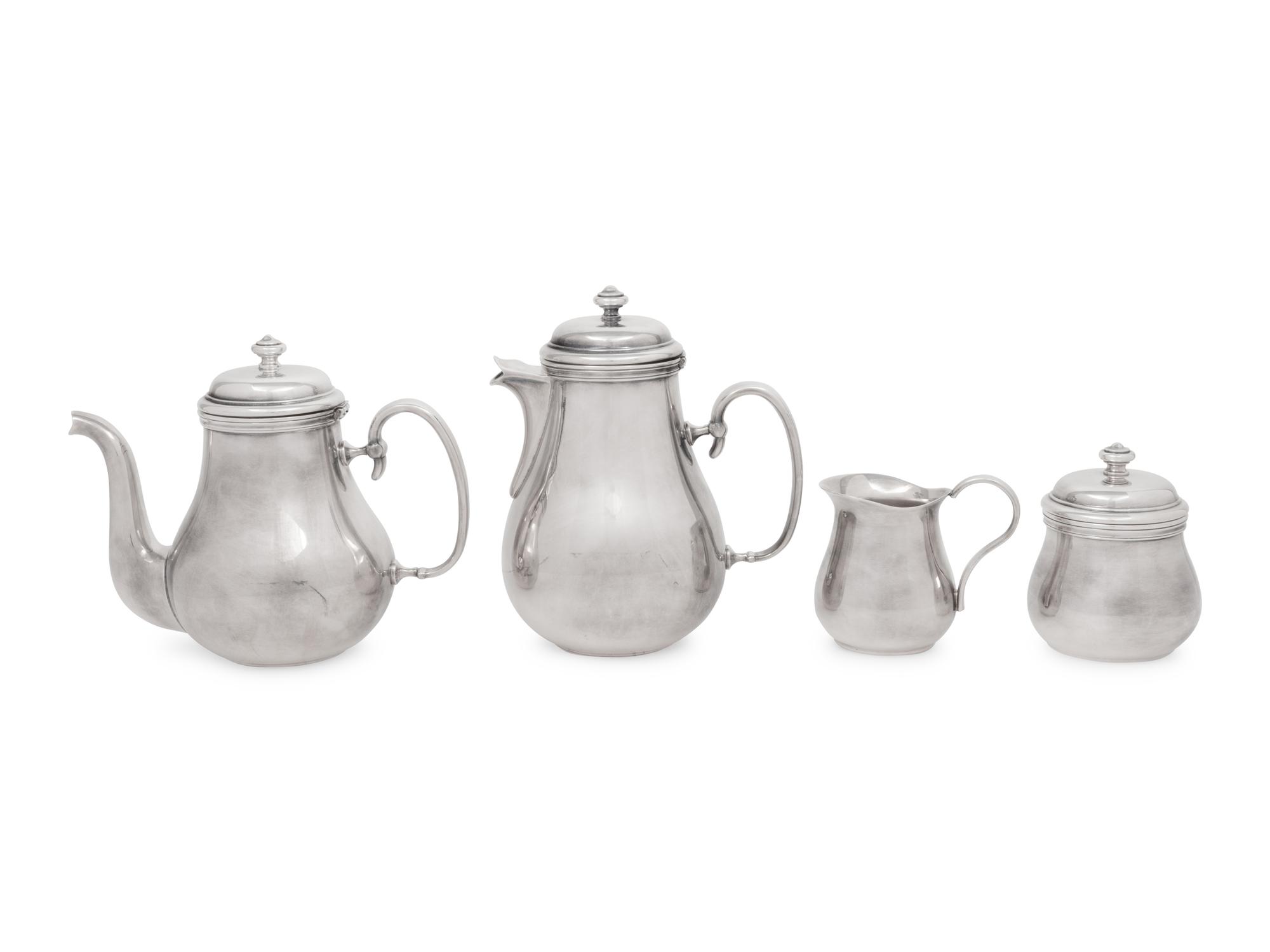 A Christofle Silver-Plate Five-Piece Tea and Coffee Service