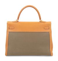 Hermès Leather and Canvas 35cm Kelly Bag, 2007