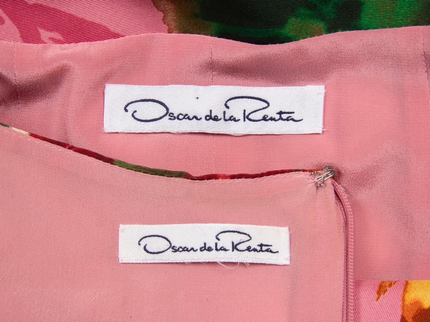 Oscar de la Renta, Floral Silk Faille Dress Enesmble