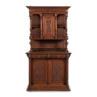A French Neoclassical Carved Walnut Serving Cabinet