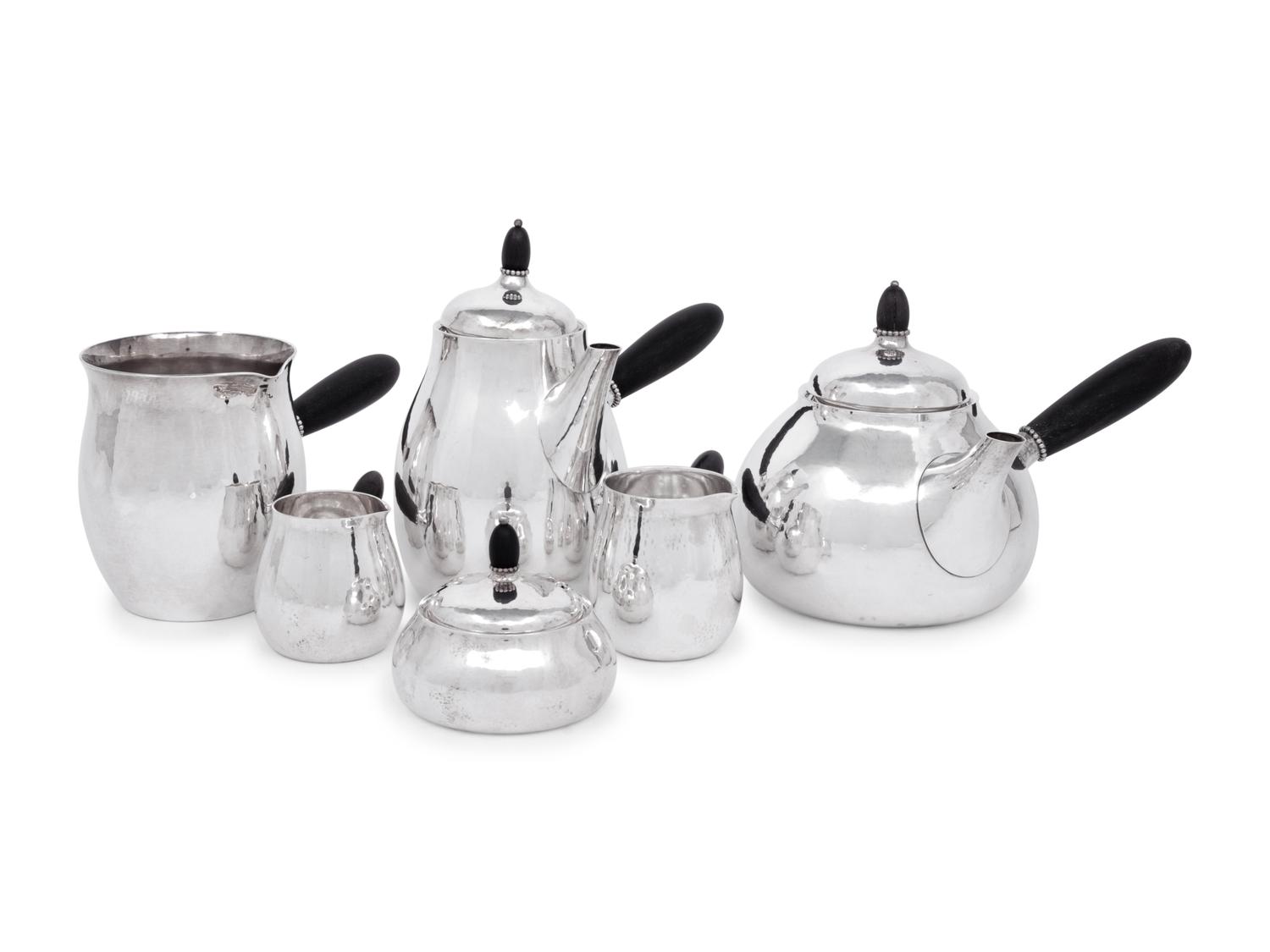 A Georg Jensen Silver Six Piece Tea and Coffee Service