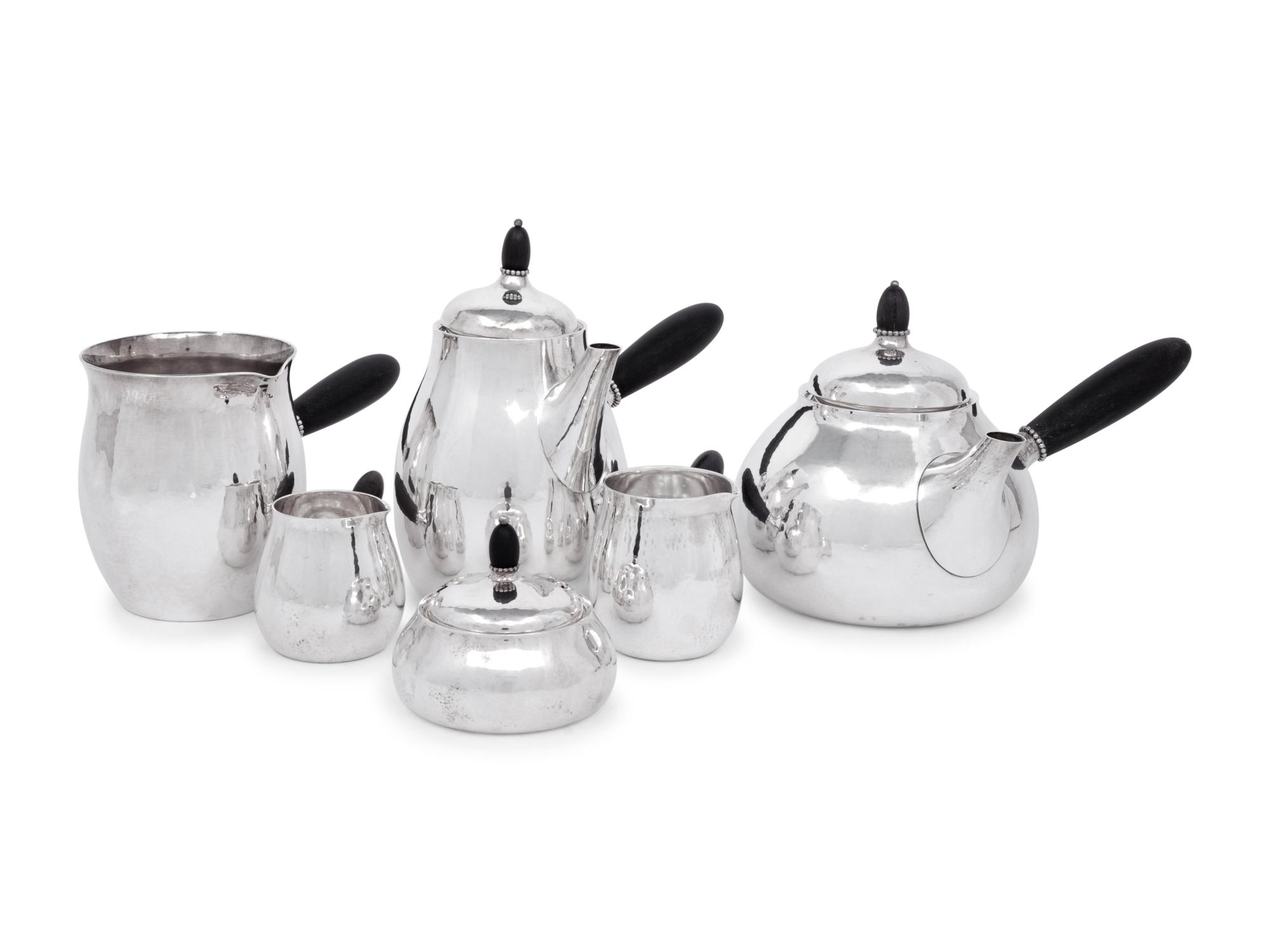 A Georg Jensen Silver Six Piece Tea and Coffee Service