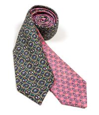 A Group of Two Hermes Silk Ties, 3.15" wide.