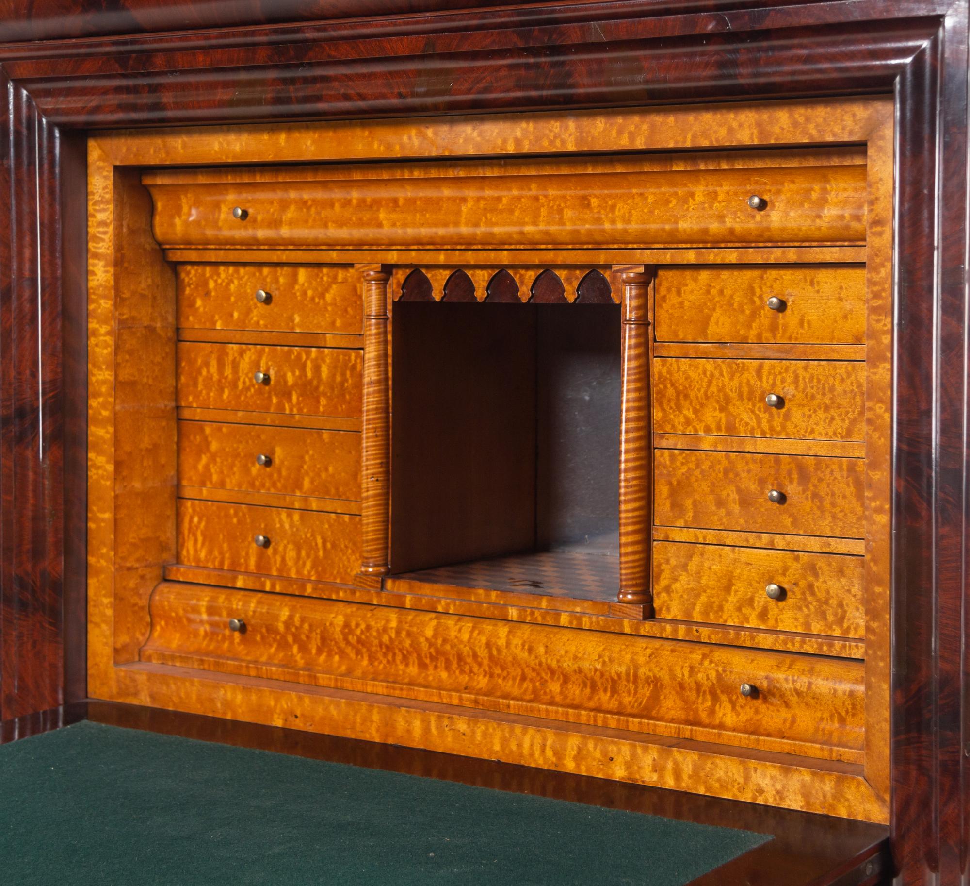 A Louis Philippe Figured Mahogany Secrétaire à Abattant