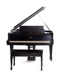 A Steinway & Sons Black Lacquered Baby Grand Piano
