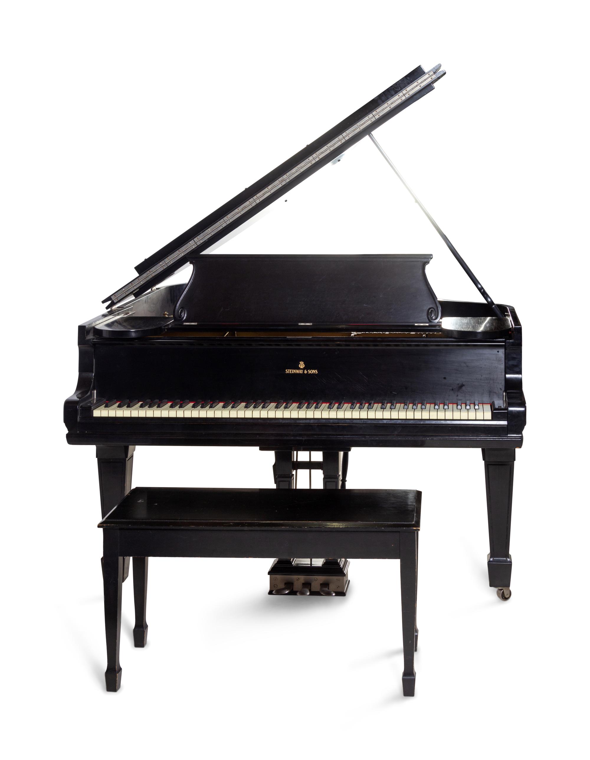 A Steinway & Sons Black Lacquered Baby Grand Piano
