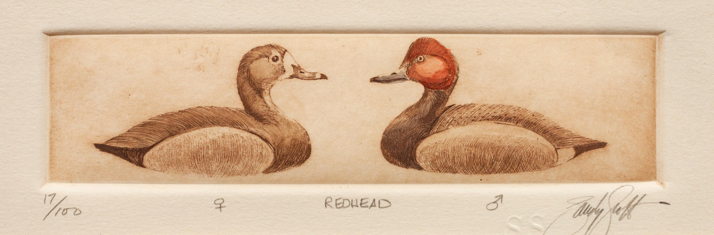 Six Framed Prints, in Four Frames: Green-Winged Teal, Artist's Proof; Goldeneye & Bluebill Decoys, edition 34/100; Black Duck, edition 28/100; together in one frame: Redhead , edition 17/100; Bluebill , edition 10/100; Pintail , Artist's Proof