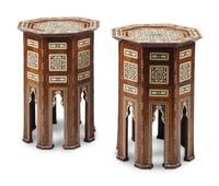 A Pair of Moorish Style Marquetry Octagonal Tables