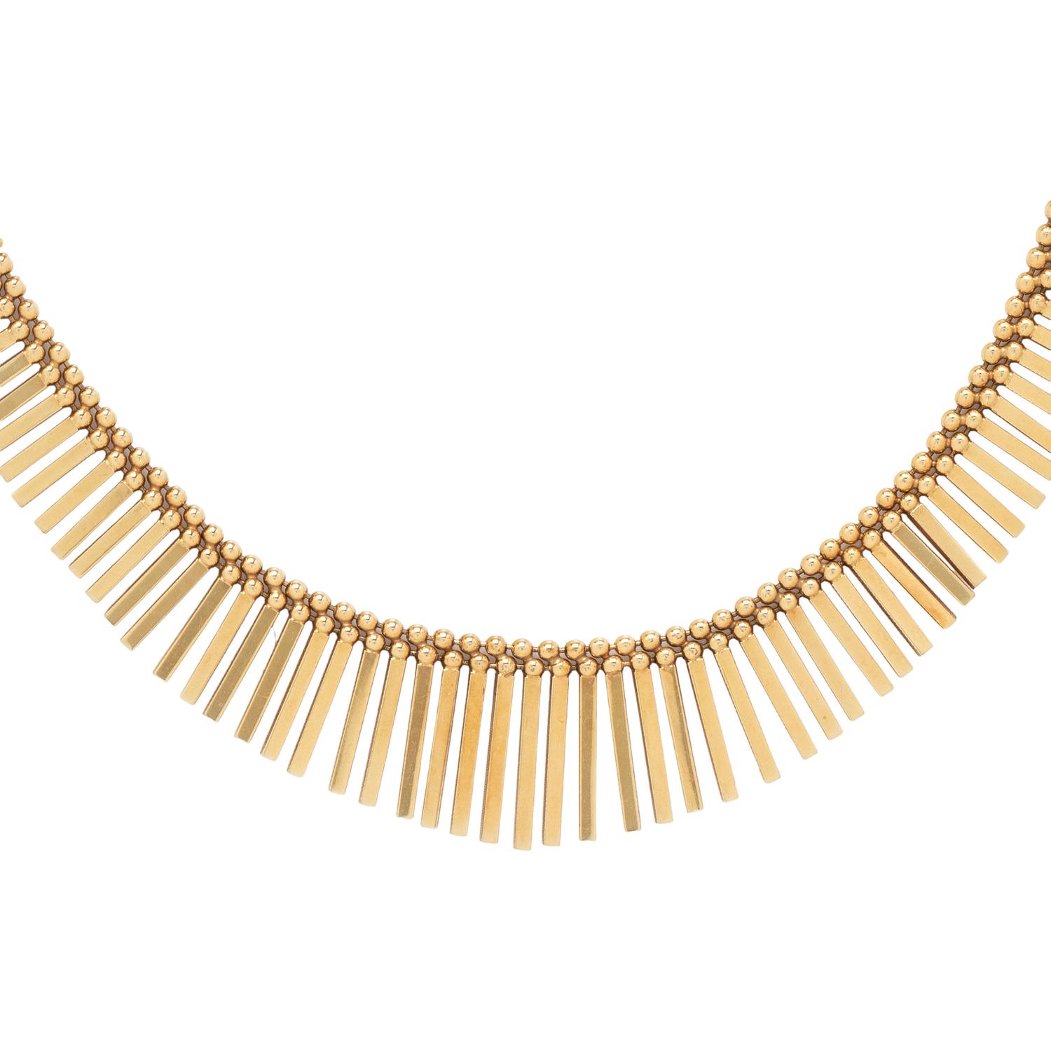 YELLOW GOLD FRINGE NECKLACE