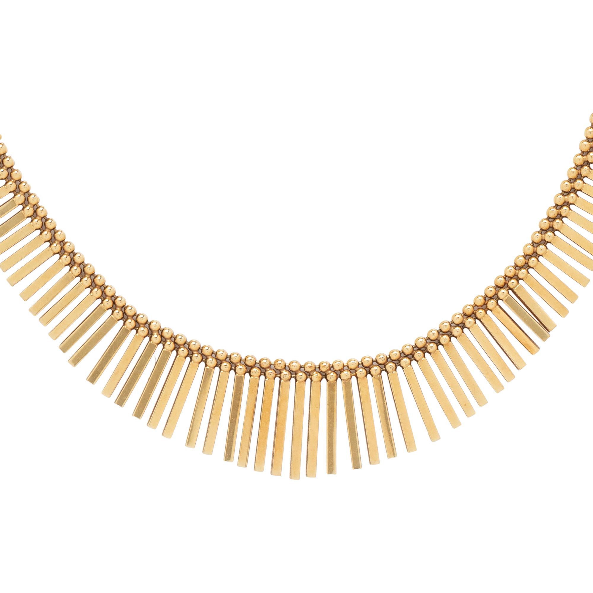 YELLOW GOLD FRINGE NECKLACE