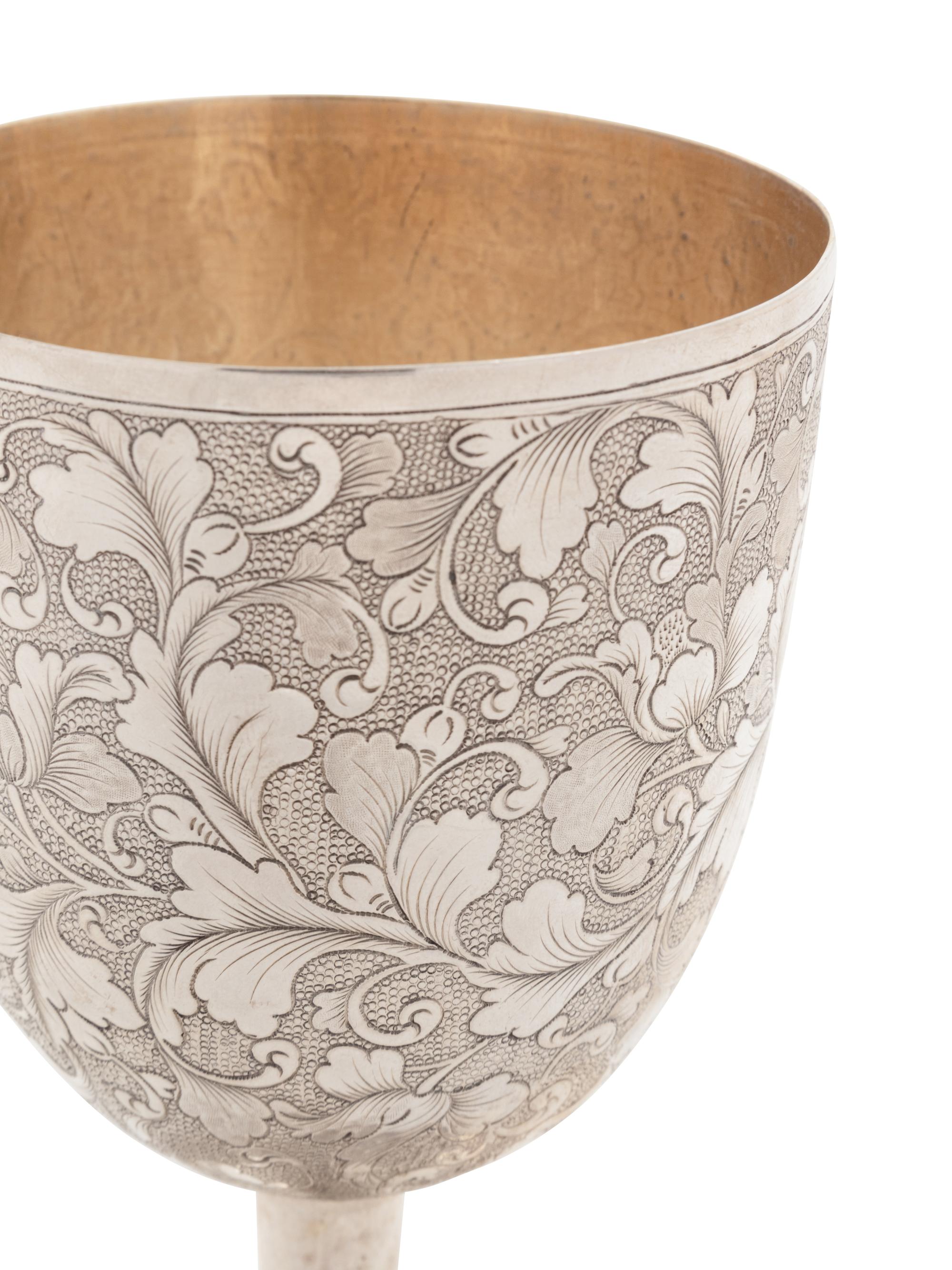 A Chinese Export Silver Stem Cup