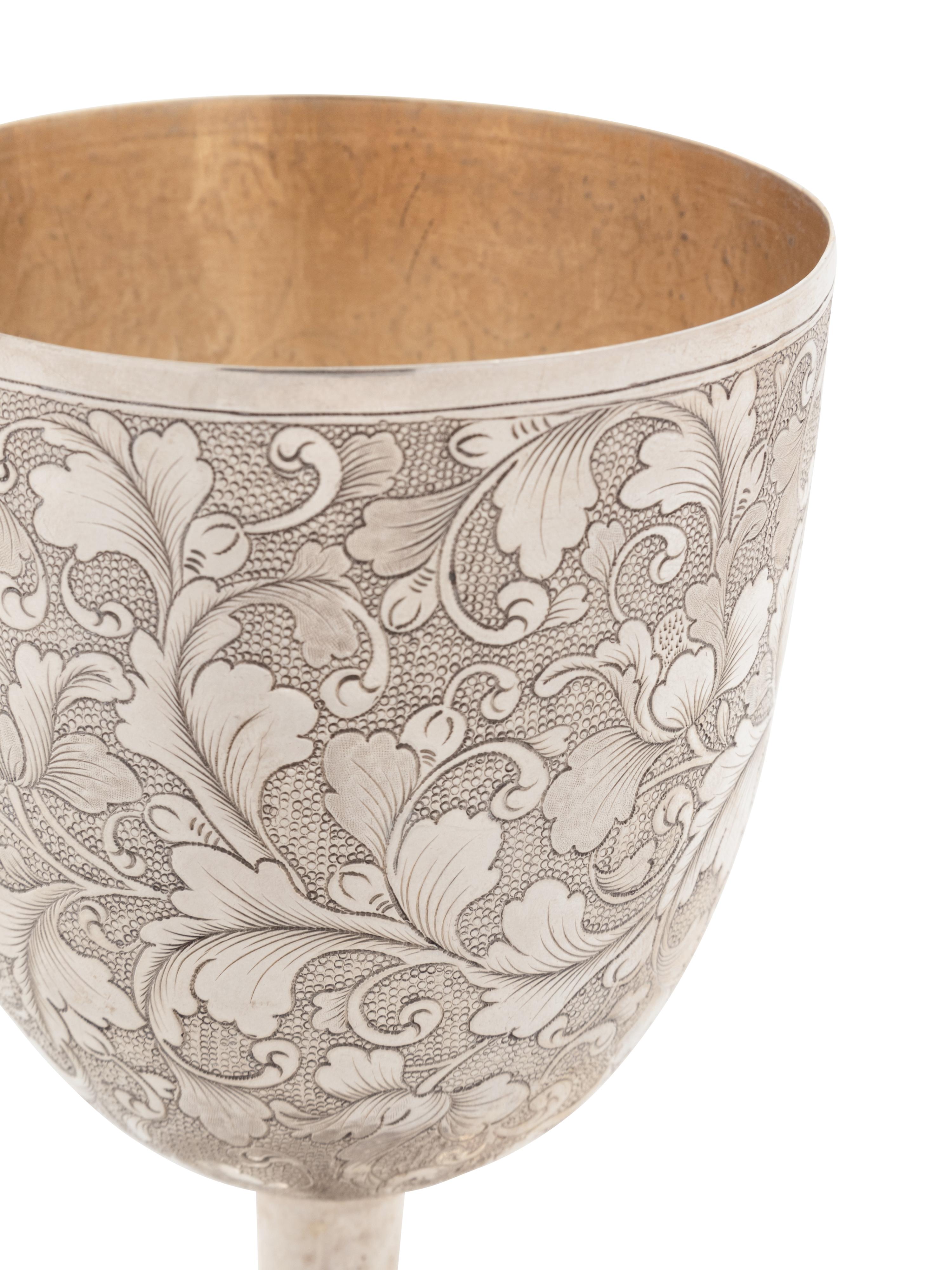 A Chinese Export Silver Stem Cup