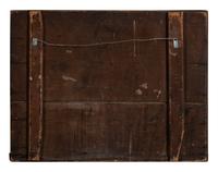 A Rare Painted Pine Fireboard with Scene of a Country Estate