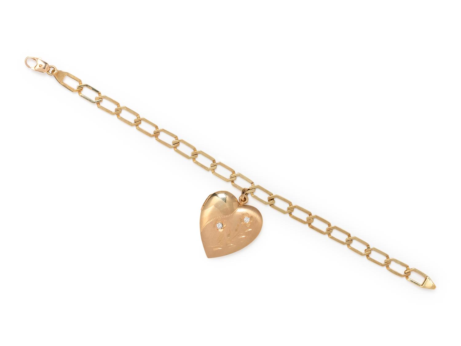 YELLOW GOLD LOCKET BRACELET