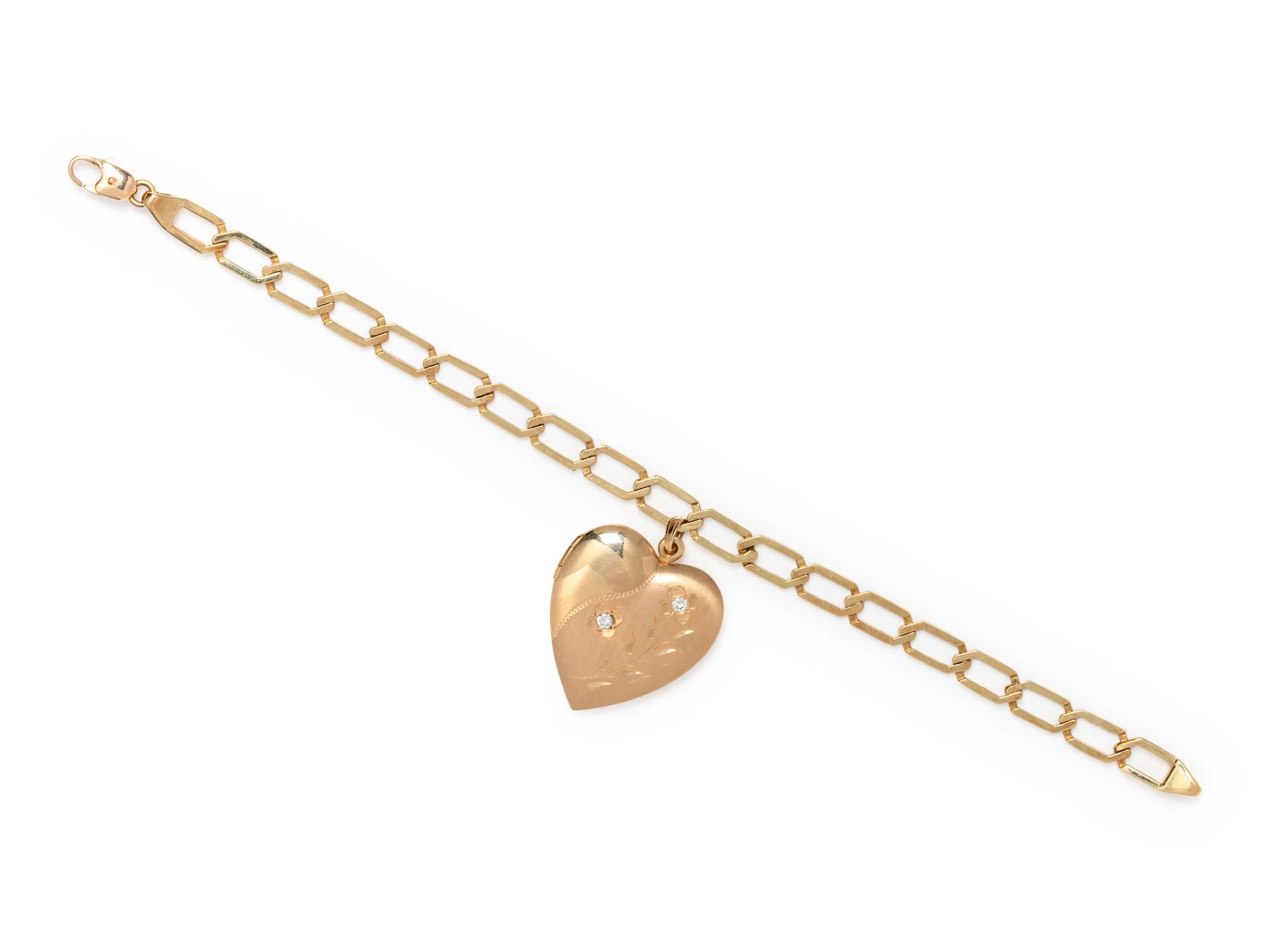 YELLOW GOLD LOCKET BRACELET