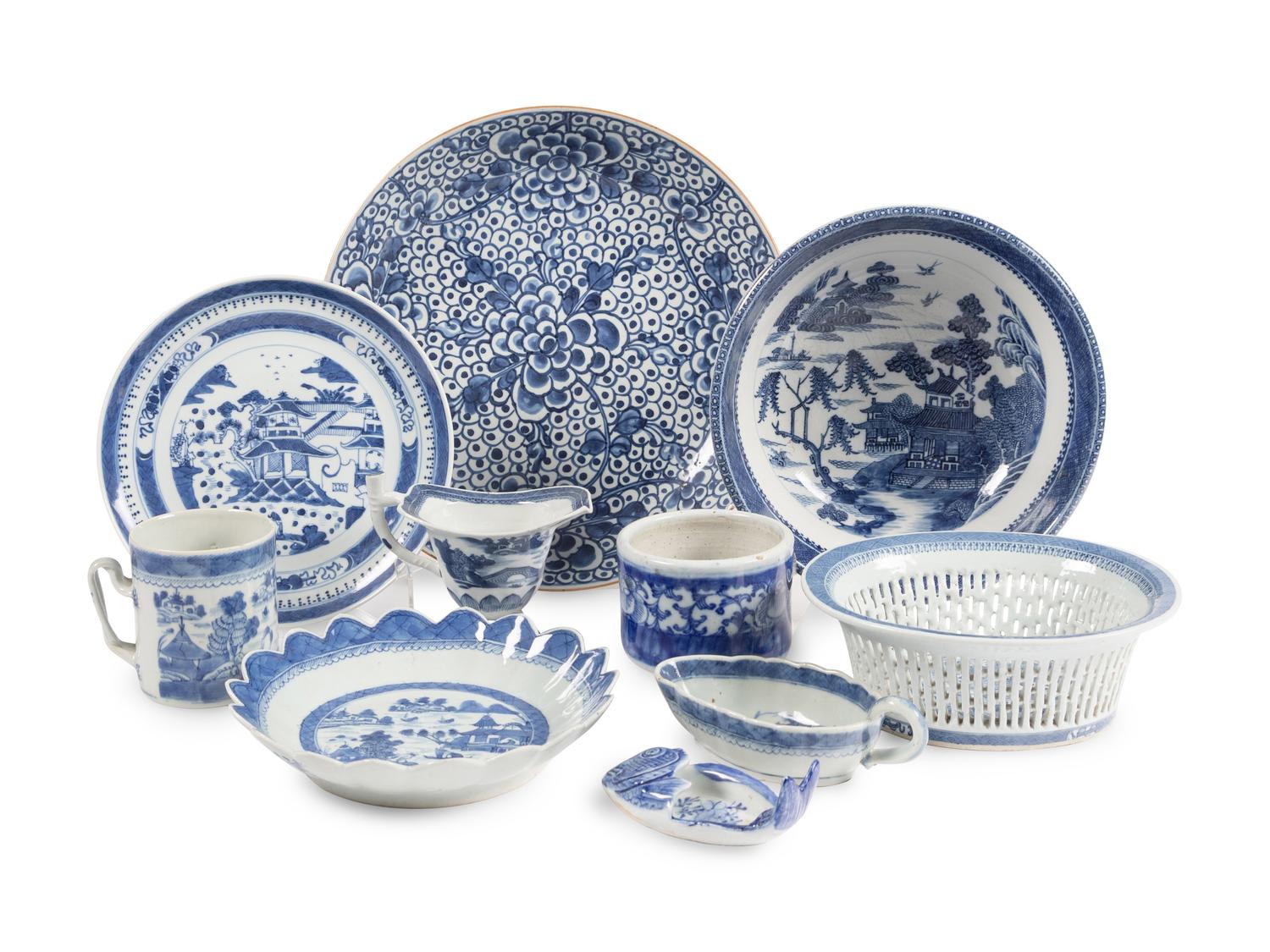 A Large Collection of Canton Export Porcelain Articles