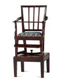 A George III Mahogany Child's High Chair