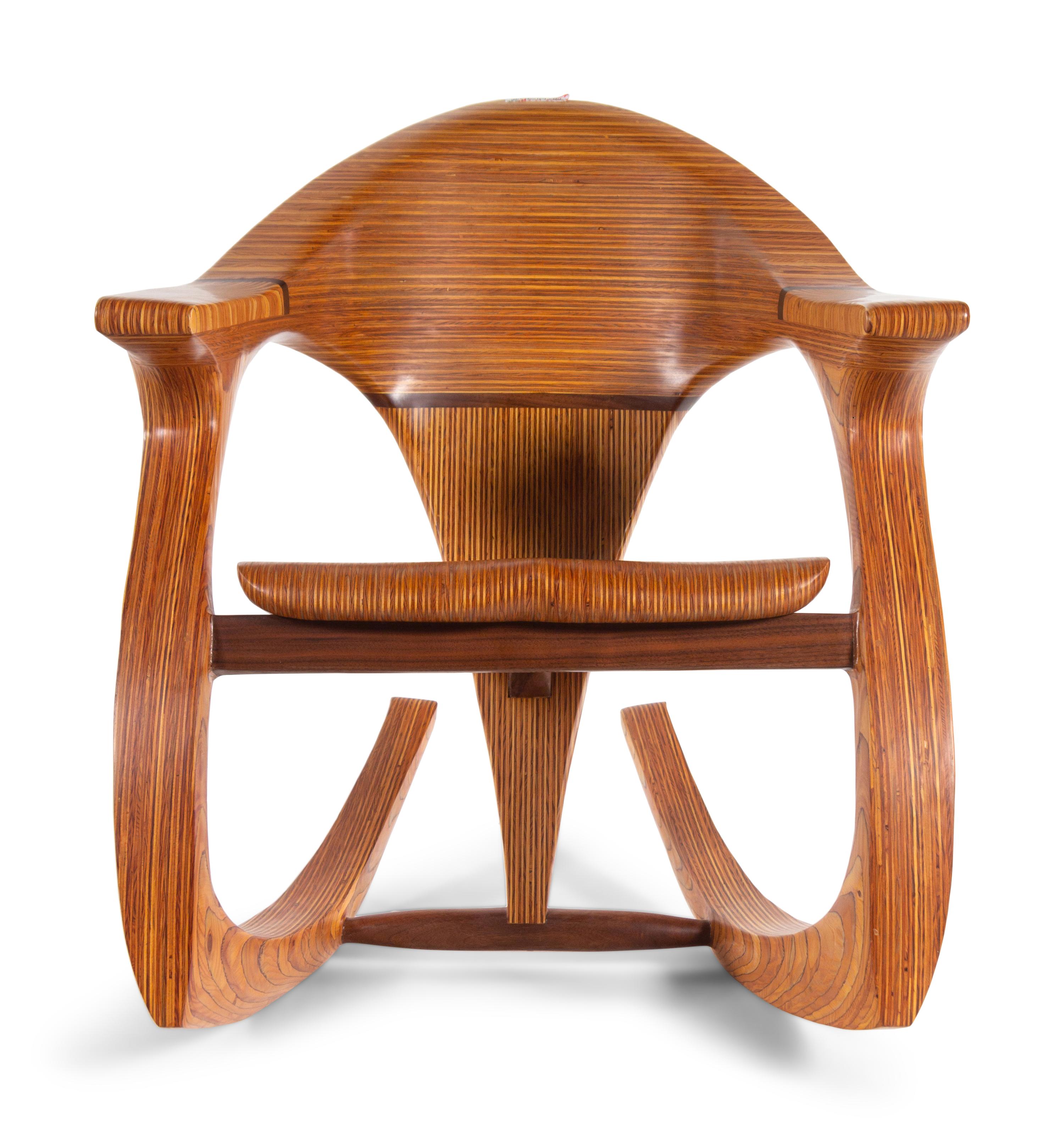 Studio Craft Rocking Chair and Side Table, 1987