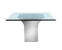 A Custom J. Robert Scott Steel and Beveled Glass Sculpture Dining Table