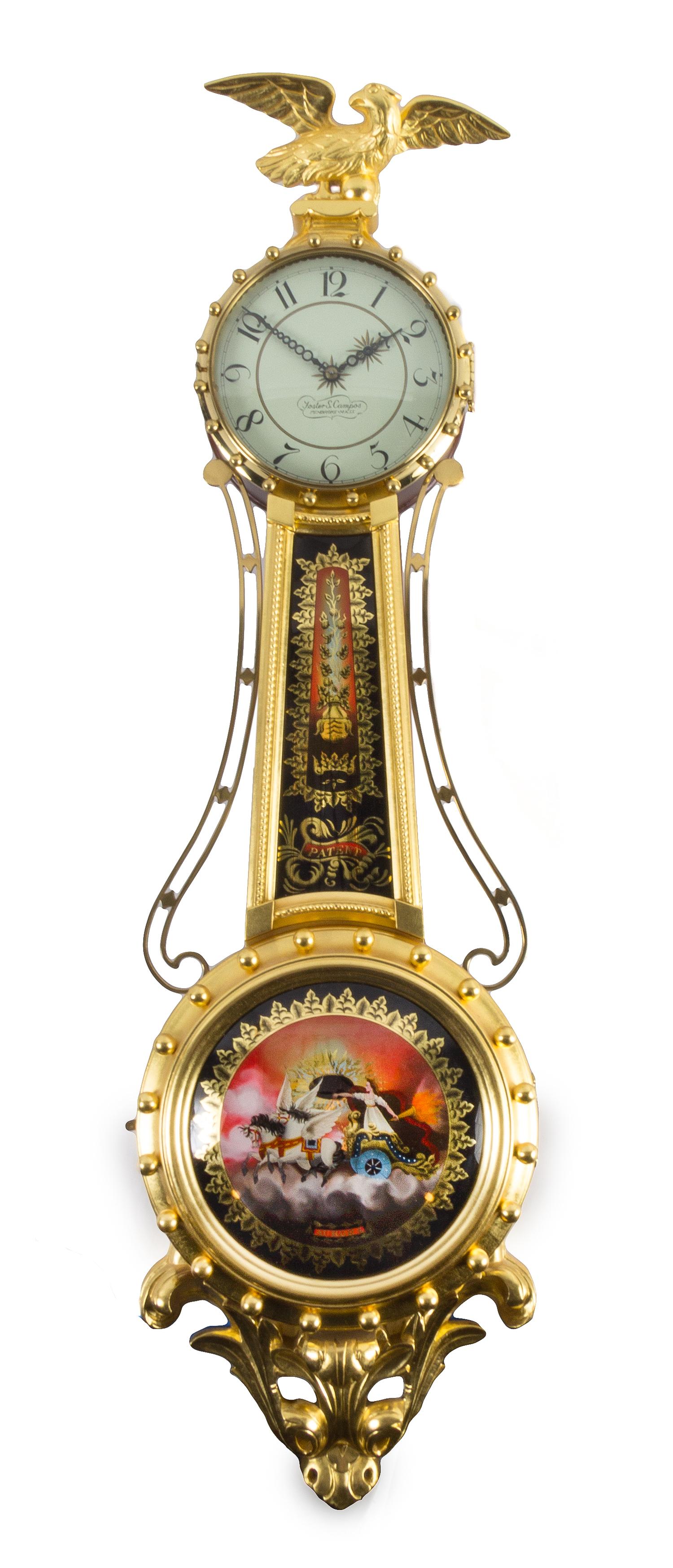 An American Giltwood Girandole Clock Height 44 3/8 inches. — FOSTER S. CAMPOS, 20TH CENTURY