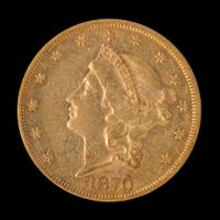 A United States 1870 Liberty Head $20 Gold Coin