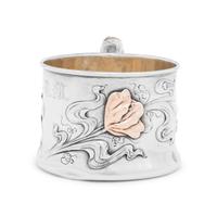 An American Silver and Mixed Metal Mug
