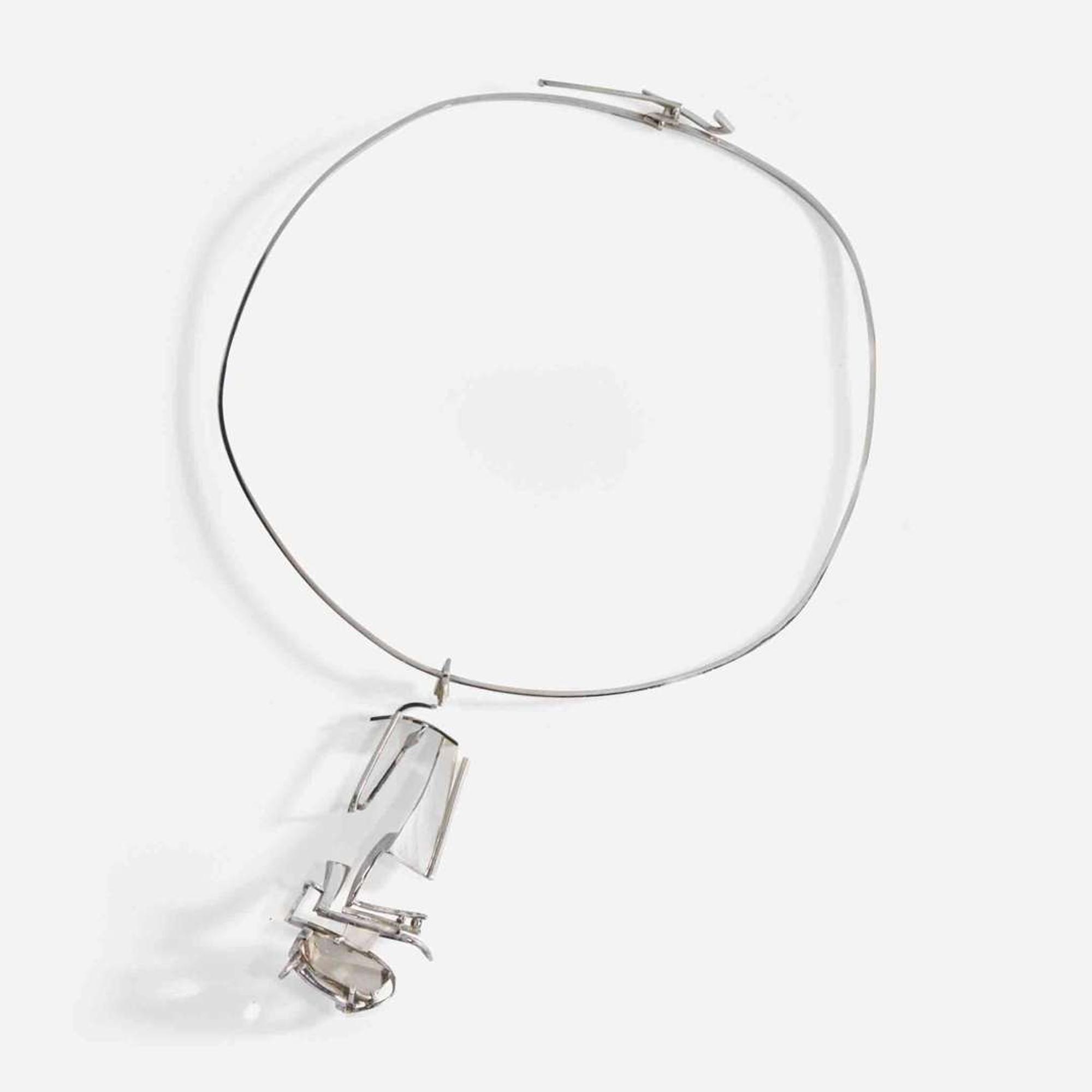 Helen Shirk (American, b. 1942) Early Silver and Quartz Necklace, USA, circa 1968