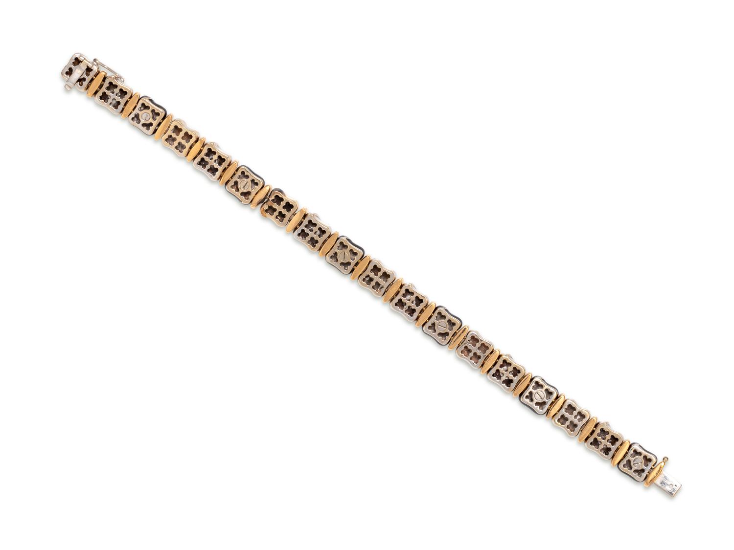BICOLOR GOLD, ENAMEL AND DIAMOND BRACELET