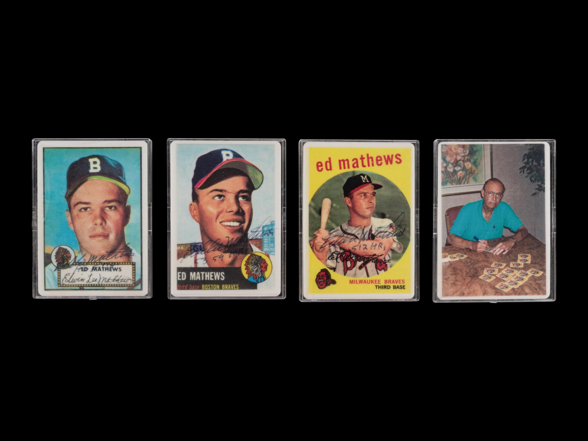 An Eddie Mathews Signature Series Set of Signed Autograph Baseball Cards,
